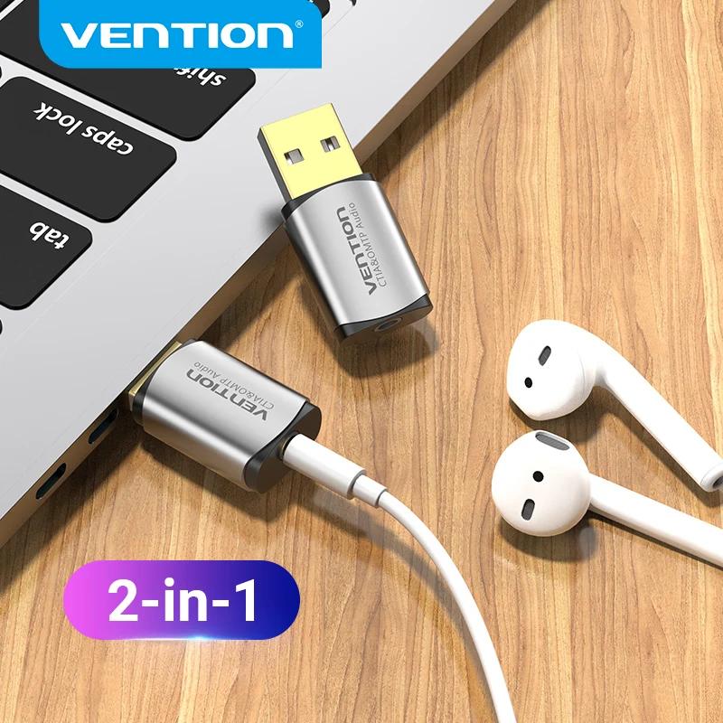 Vention USB  ī ܺ USB  ̽  ī  3.5mm Ʈ PS4   ī USB